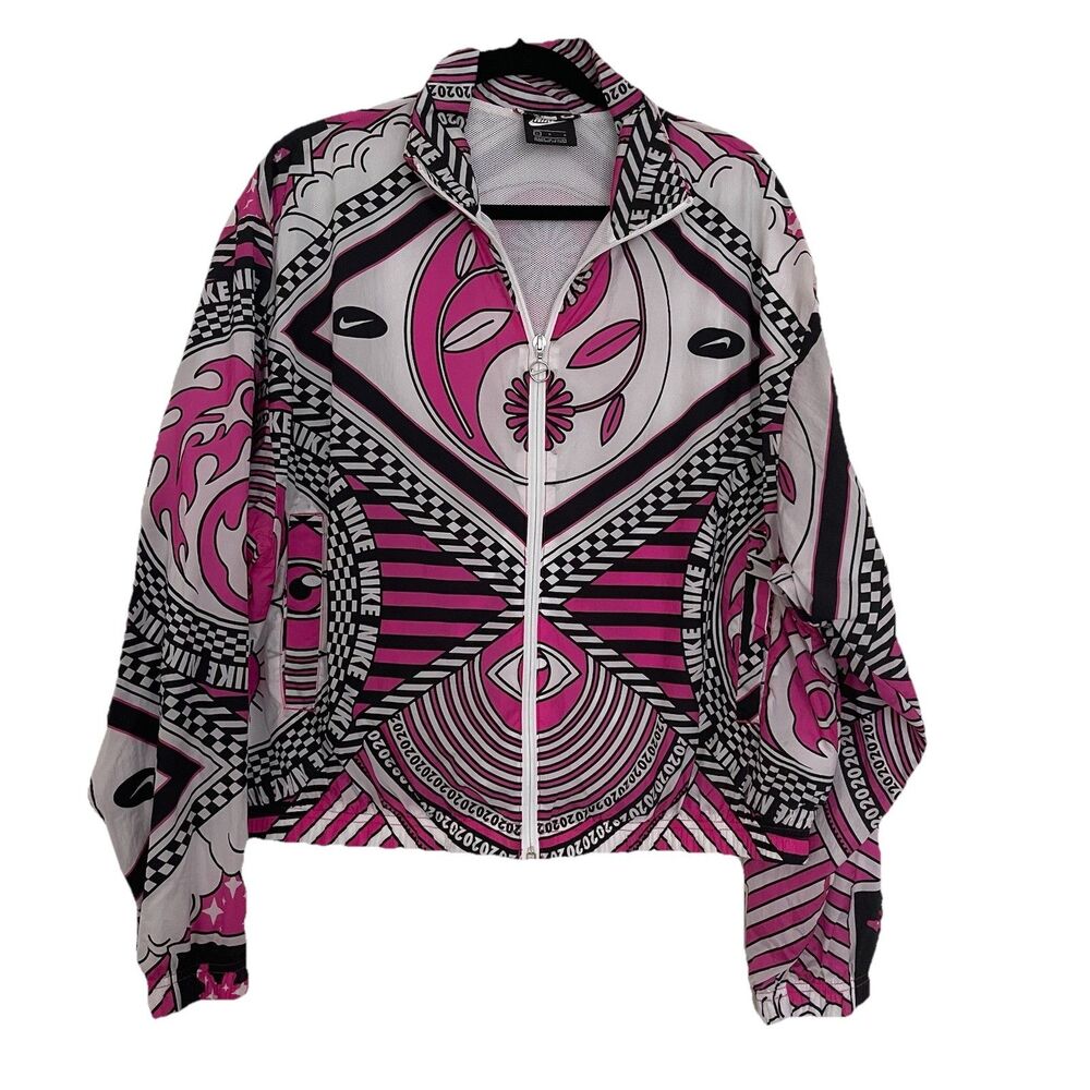 Women's Nike SPORTSWEAR Printed Jacket Windrunner Pink Sz Large